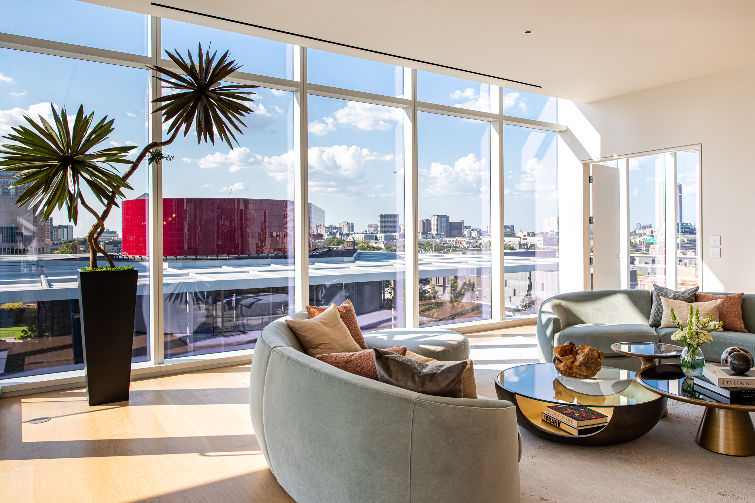 Living Room with sky view.